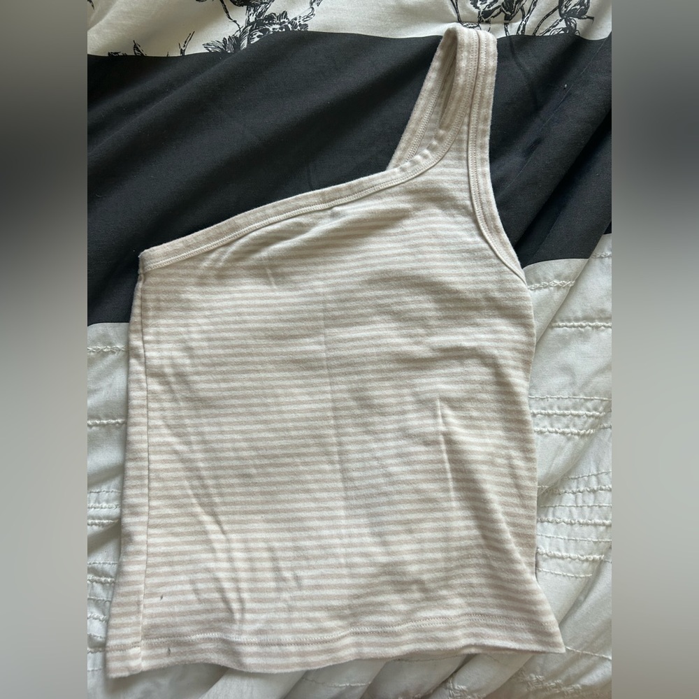 Striped One Shoulder Tank